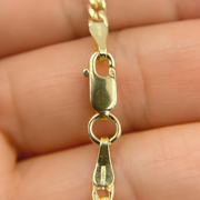 14K Solid Gold Hollow Curb Chain